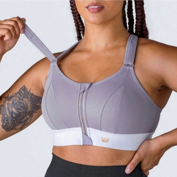 SHEFIT Ultimate Victorious Purple Criss Cross Racerback Sports Bra - Picture 1 of 9